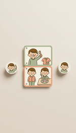 Cartes routines illustrées couleurs vives