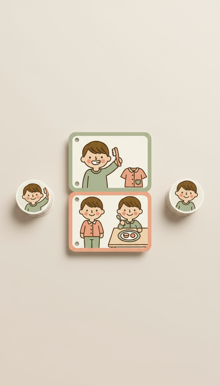Cartes routines illustrées couleurs vives