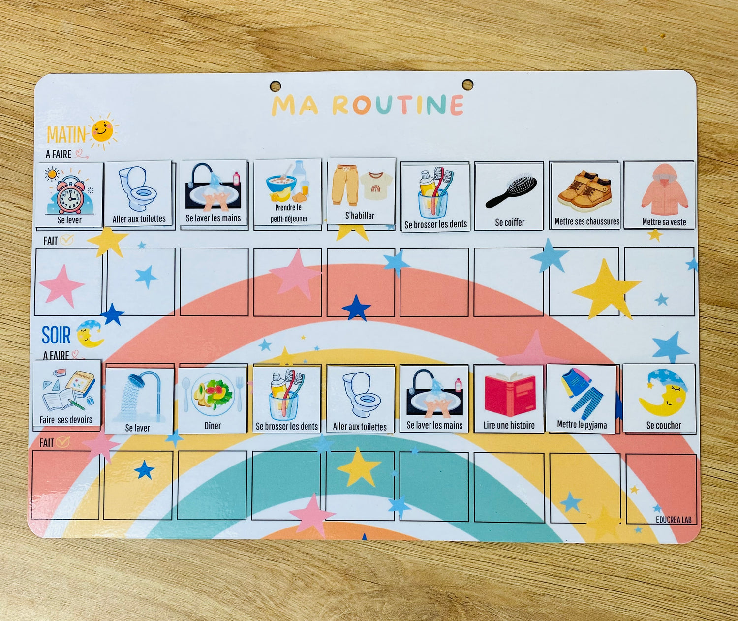 Routine enfant matin et soir magnétique évolutif