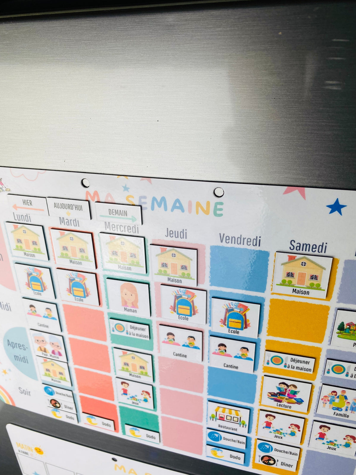 Petit Semainier Magnétique évolutif Enfant - format A4 – 100 Magnets Activités – Organisation Semaine & Autonomie - inspiration Montessori Petit Semainier Magnétique évolutif Enfant - format A4 – 100 Magnets Activités – Organisation Semaine & Autonomie - inspiration Montessori