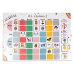 Grand semainier magnétique - 265 magnets - enfant – Organisation semaine – Évolutif & inspiré Montessori