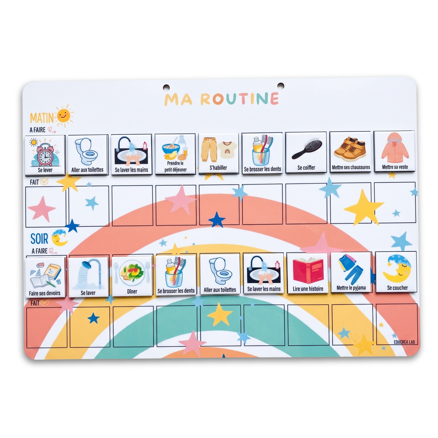 Routine enfant matin et soir magnétique évolutif