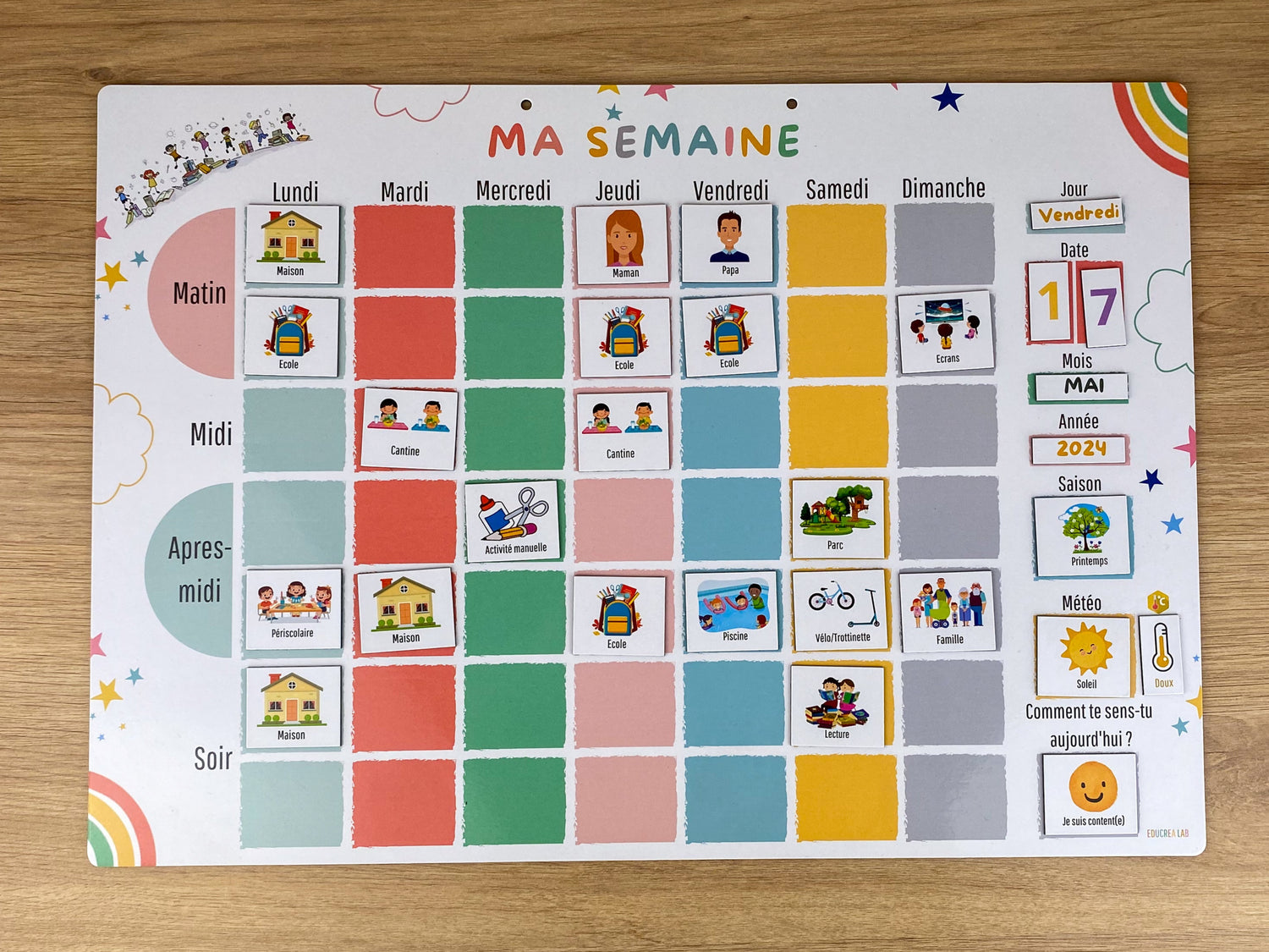 Semainier magnétique évolutif 127 Magnets