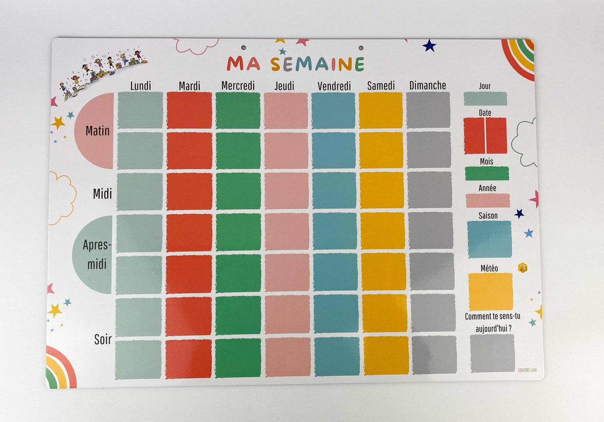 Petit Semainier Magnétique enfant A4 100 magnets organisation autono.. – EDUCREA LAB Petit Semainier Magnétique enfant A4 100 magnets organisation autono.. – EDUCREA LAB